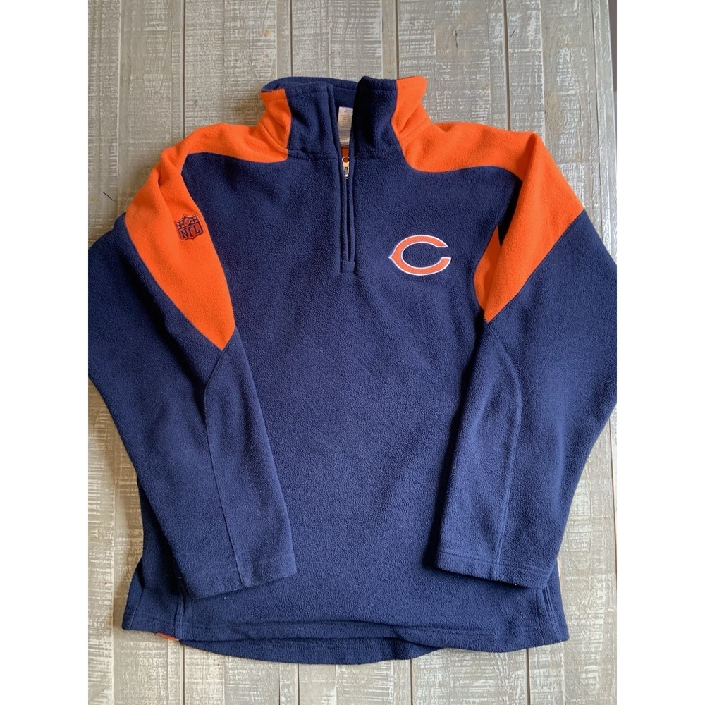 NFL Team Apparel Chicago Bears Youth Large Fleece Quarter Zip Pullover Sweater‎